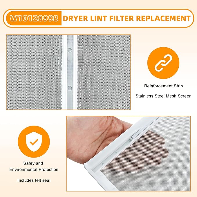 W10120998 Dryer Lint Screen Filter Replacement Part by AMI PARTS - Compatible with Whirlpool, Kenmore, Roper & Sears Dryers