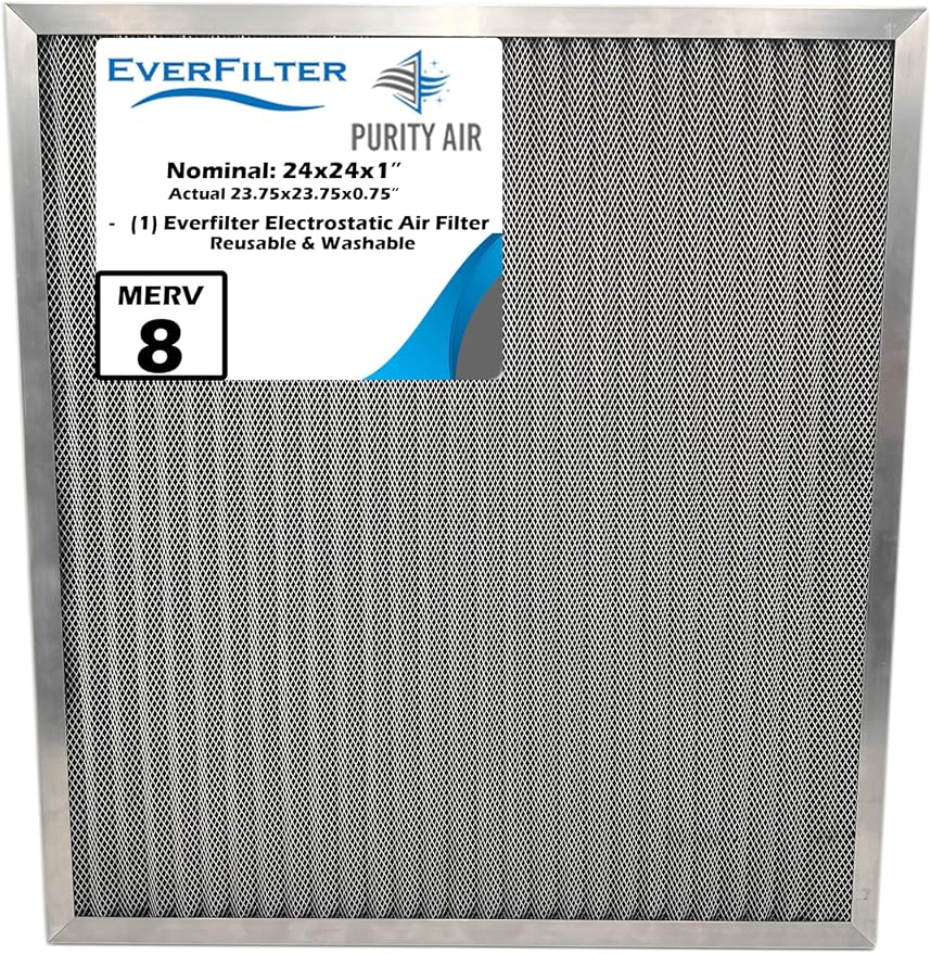24x24x1 Electro-static Air Filter AC Furnace Filter, Reusable & Washable by PurityAir