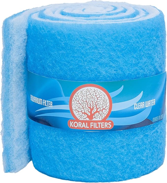 Premium Aquarium Filter Media Pad - Cut-to-Fit Roll, Fresh and Saltwater Safe, Blue & Dye-Free Options, Made in USA (Blue Bonded, 12"x120" (10 ft) x0.75)