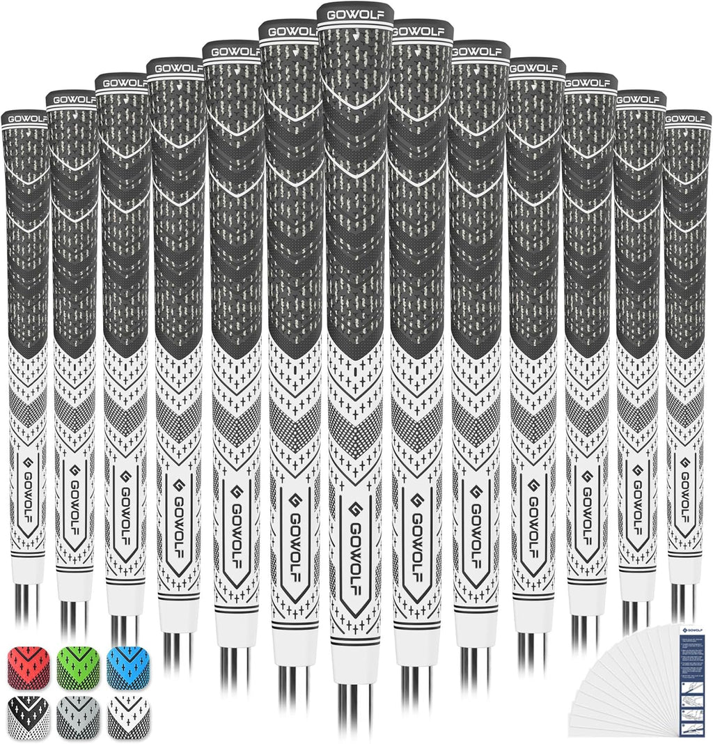 Gowolf Golf Grip Cord Rubber Multi-compound Golf Driver Irons Club Choose 13 Grips with 15pcs Tapes Or Full Kit choose one