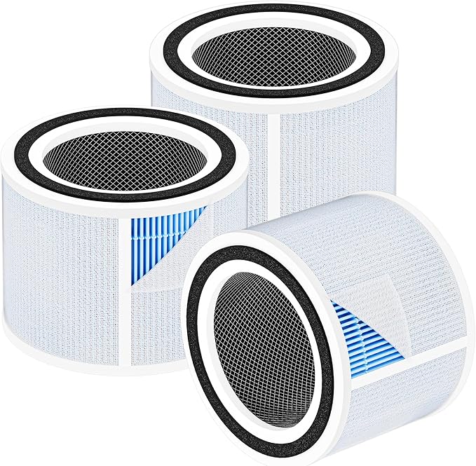 Core 300 Smoke Remover Replacement Filter for LEVOIT Core 300, Core 300S and Core 300-P Air Purifier, 4-in-1 H13 True HEPA Filter Replacement, Compared to Part # Core 300-RF-SR, 3 Pack, Blue