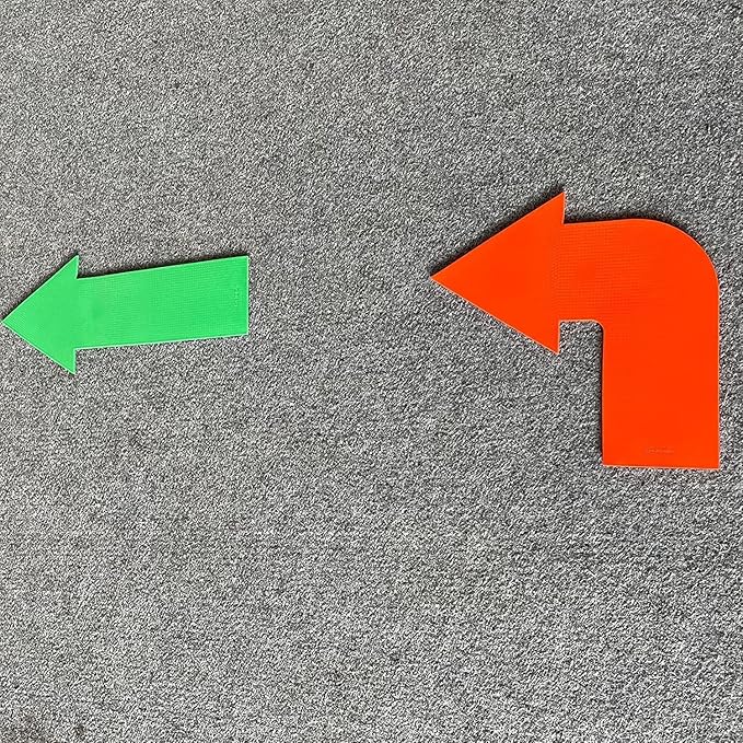 12pcs Colorful Star Arrow Spot Marker Non-Slip Directional Carpet Marker for Training Agility, Kids Classroom Activity, Gym, Sport, Home (Turn Arrow)-FlexoryFit