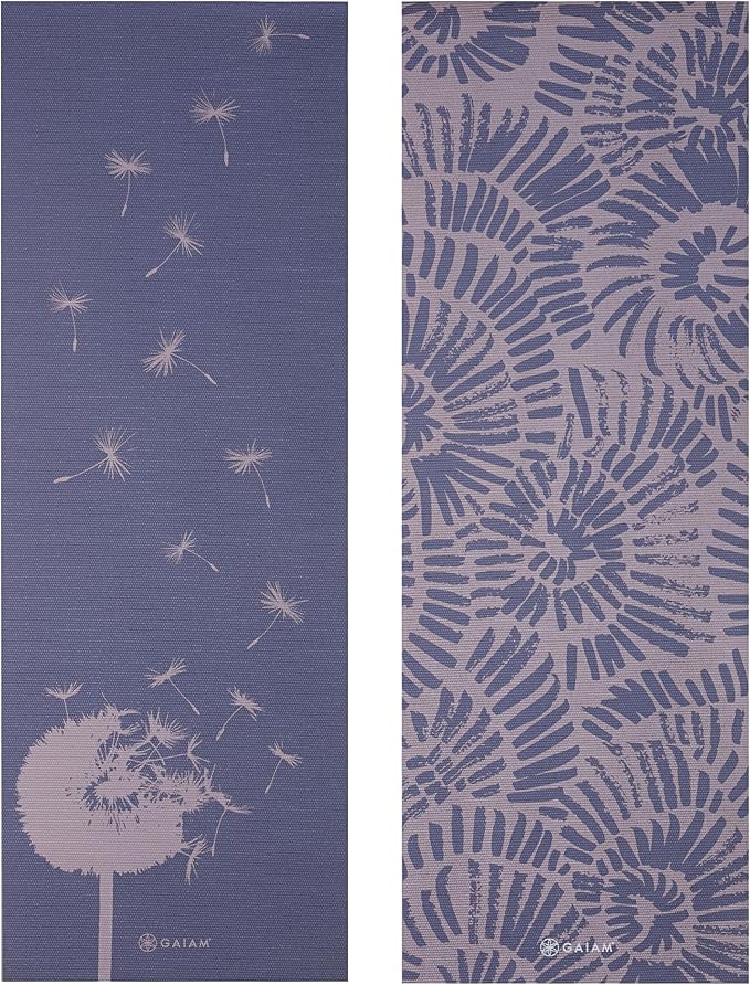 Gaiam Yoga Mat - Premium 6mm Print Reversible Extra Thick Non Slip Exercise & Fitness Mat for All Types of Yoga, Pilates & Floor Workouts (68" x 24" x 6mm Thick)-FlexoryFit