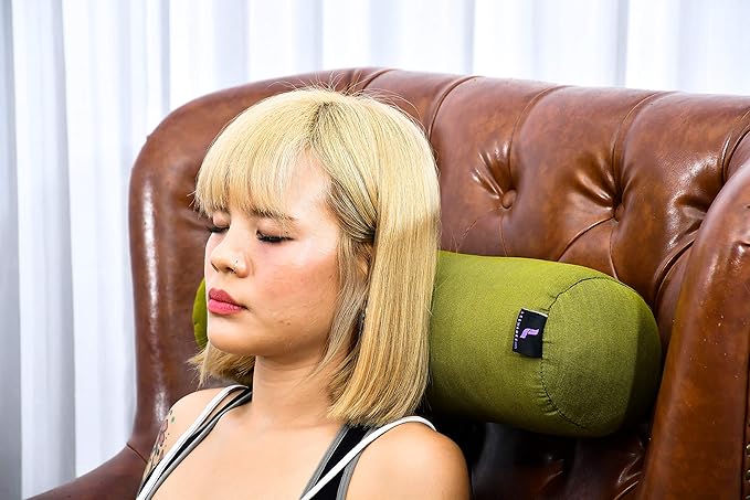 Leewadee Small Yoga Bolster – Shape-Retaining Cervical Neck Roll, Tube Pillow for Comfortable Reading, Kapok Filling, 22 x 6 x 6 inches-FlexoryFit