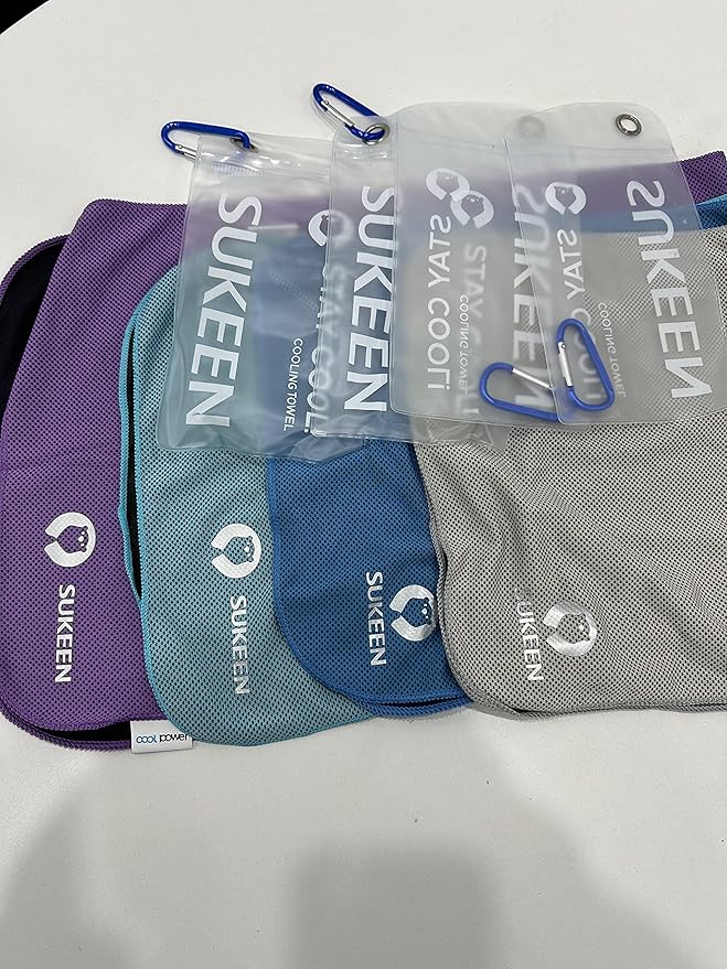 Sukeen 12 Pack Cooling Sports Towel Bulk (40"x12"), Quick-Drying Neck Cooling Wraps, Soft & Breathable Microfiber Ice Towel for Athletes, Sports Fitness Enthusiasts in Gym, Workers in Outdoor Summer-FlexoryFit
