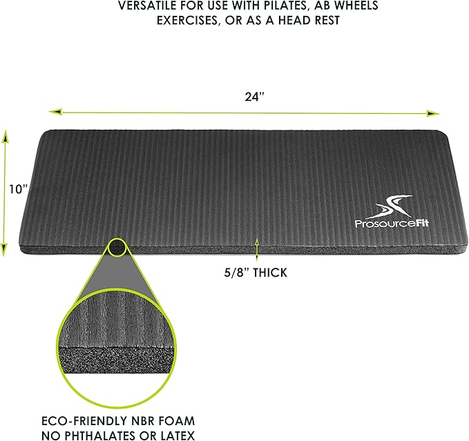 ProsourceFit Extra Thick Yoga Knee Pad and Elbow Cushion 15mm (5/8”) Fits Standard Mats for Pain Free Joints in Yoga, Pilates, Floor Workouts-FlexoryFit