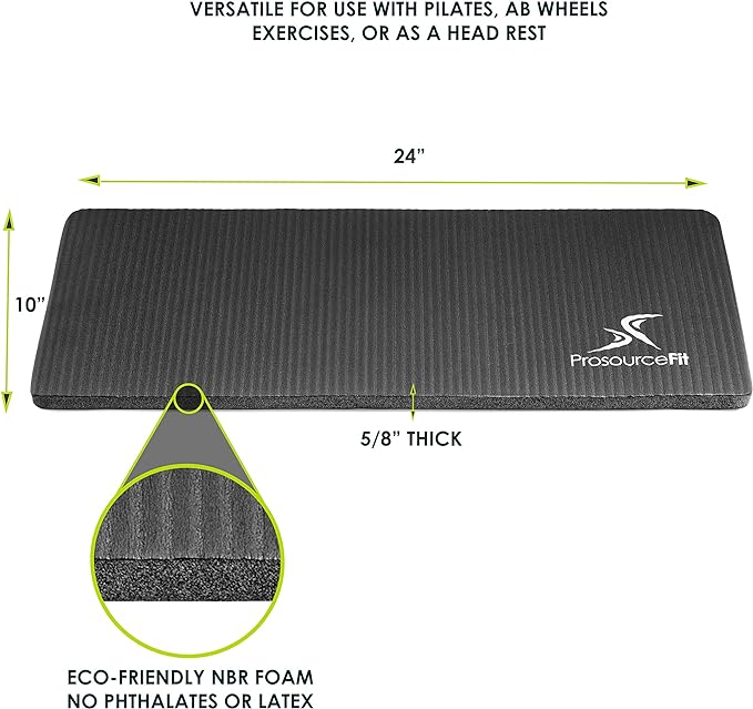 ProsourceFit Extra Thick Yoga Knee Pad and Elbow Cushion 15mm (5/8”) Fits Standard Mats for Pain Free Joints in Yoga, Pilates, Floor Workouts-FlexoryFit