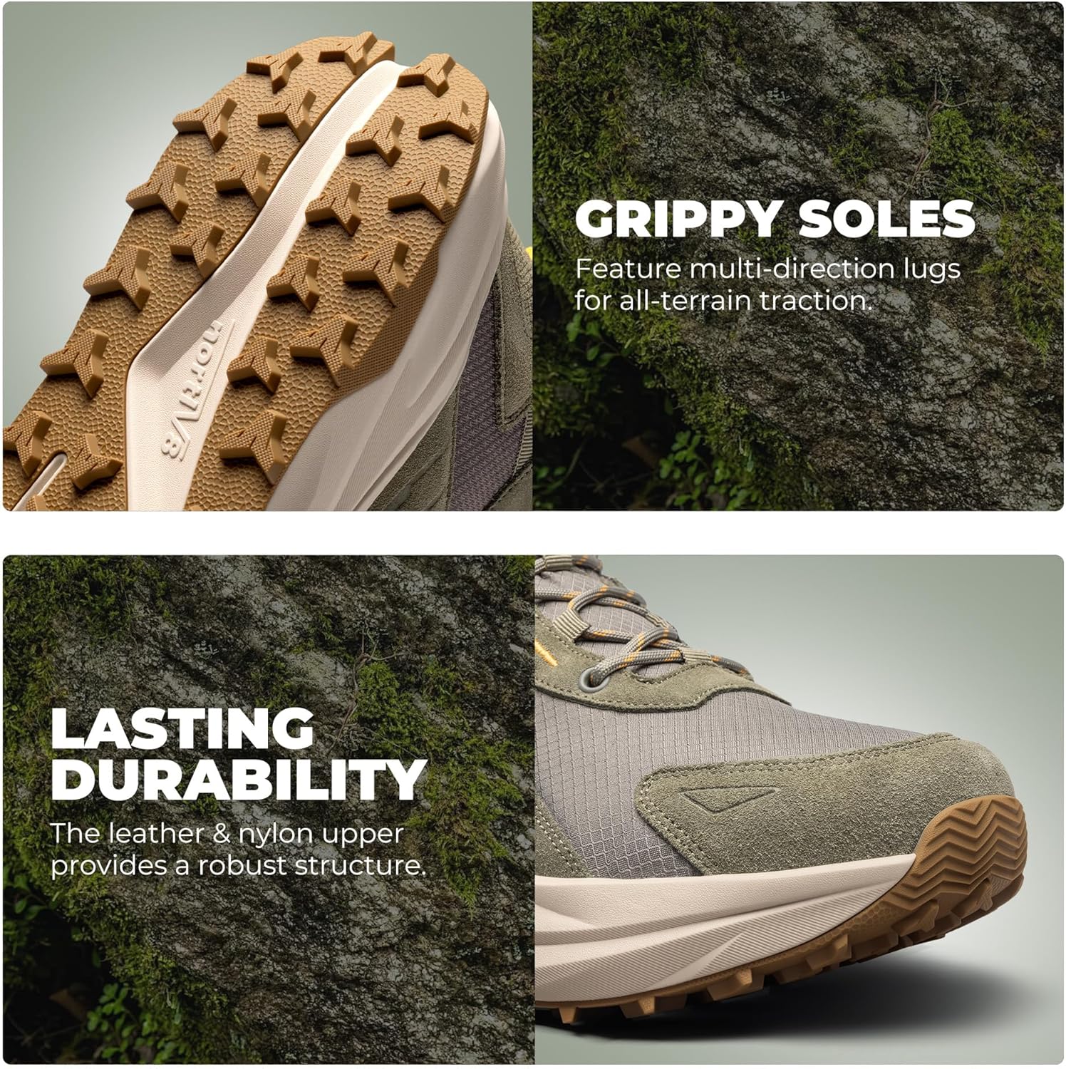 NORTIV 8 Men's Wide Toe Box Hiking Boots Low Drop Waterproof Outdoor Trekking Camping Shoes for Plantar Fasciitis Bunion Katahdin