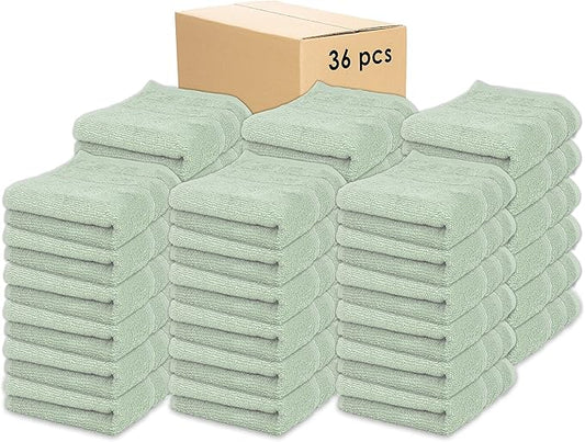 Kaufman - Premium Hand Towels Set for Bathroom, Spa, Gym, and Face Towel 100% Cotton Ring Spun, Ultra Soft Feel and Highly Absorbent Towels (SAGE Green, 36-PK)-FlexoryFit