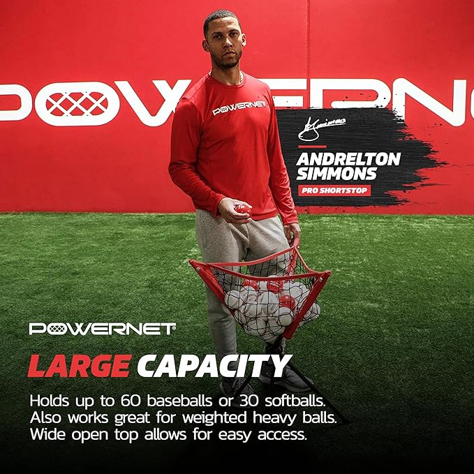 PowerNet Baseball Softball Practice Net 7x7 with Baseball Accessories for Practice Pitching, Batting & Fielding, Ball Caddy, Weighted Baseballs, Tee