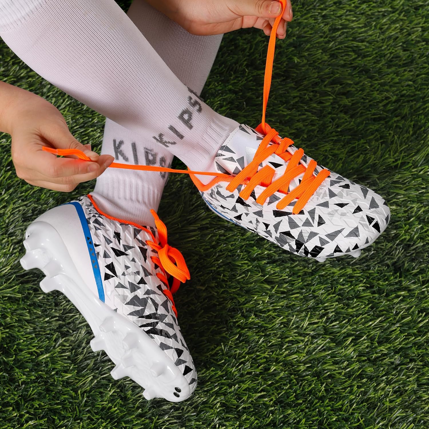 DREAM PAIRS Boys Girls Soccer Cleats Youth Firm Groud Athletic Outdoor Trainning Football Shoes for Little/Big Kid