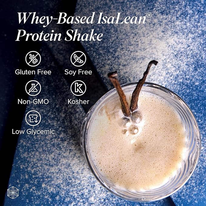 IsaLean Protein Shake - Complete Superfood Meal Replacement for Maintaining Healthy Weight and Lean Muscle Growth with 24 Vitamins and Minerals - 28.6 oz - 14 Meal Canister (Creamy French Vanilla)-FlexoryFit