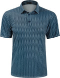 TAPULCO Mens Quick Dry Polo Shirts Camouflage Pattern Performance Athletic Lightweight Breathable Casual Golf Tshirts