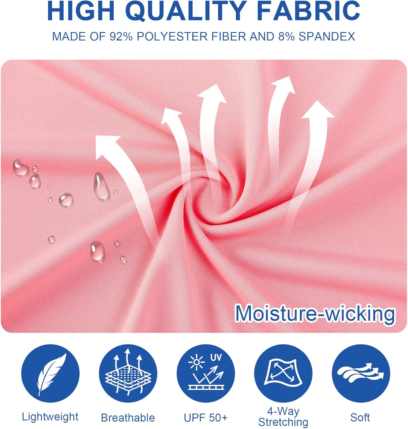 Mens Golf Shirt Short Sleeve Moisture Wicking Dry Fit Performance Solid Casual Pique Collared Golf Polo Shirts for Men