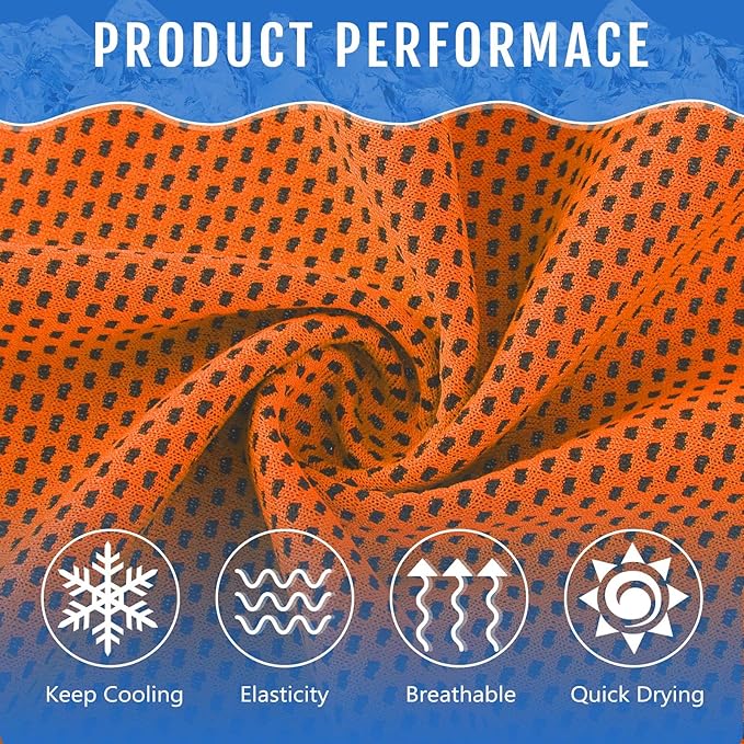Hosuly 30 Pack Cooling Towels, 40"x12" Ice Breathable Soft Chilly Sweat Rag Microfiber Workout Rags for Gym Cooling Towels for Neck and Face for Yoga Golf Sport Running-FlexoryFit
