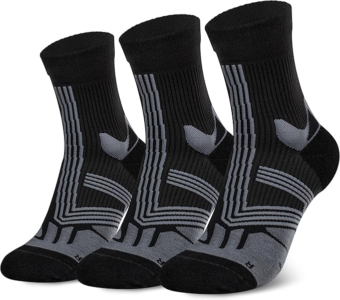 Hylaea Quarter Athletic Running Socks No Blister, Cushion Moisture Wicking Socks for Cycling Sport-FlexoryFit