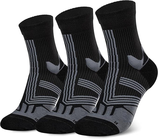Hylaea Quarter Athletic Running Socks No Blister, Cushion Moisture Wicking Socks for Cycling Sport-FlexoryFit