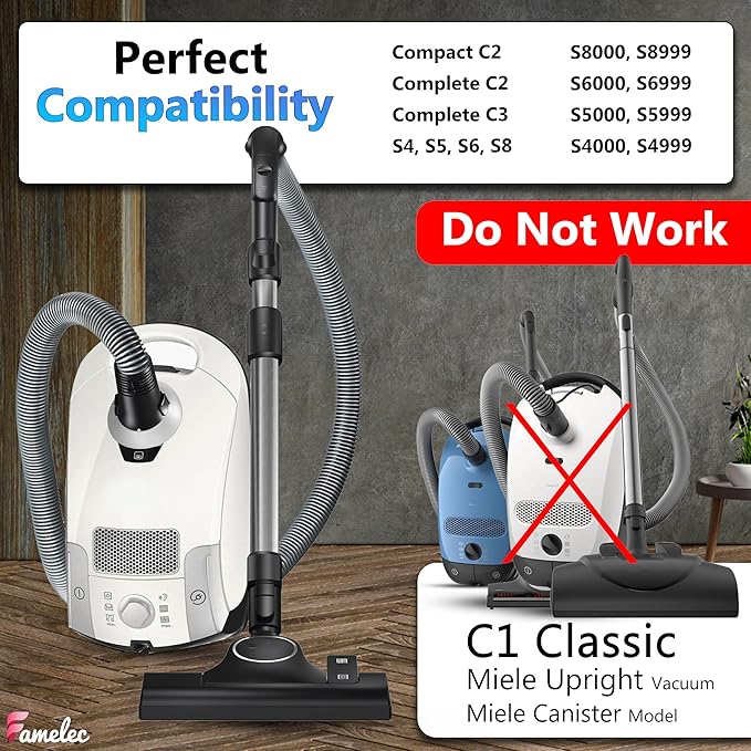 4 Pack for Miele Hepa Airclean 50 Filter, Compatible with Miele Hepa Filter SF-HA 50 Models S4, S5, S6, S8, S8000, S6999 Fits for C2 Compact, for C3, C2 Complete, Filter for Vacuum Cleaner