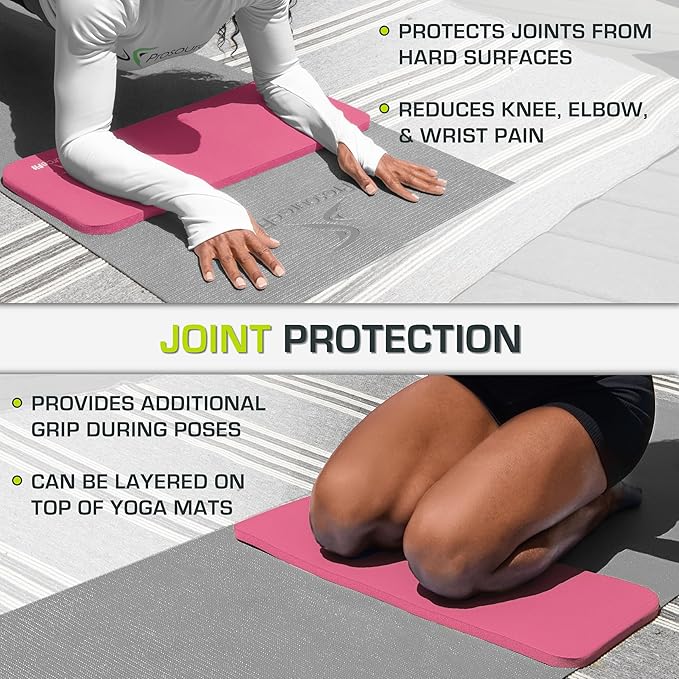 ProsourceFit Extra Thick Yoga Knee Pad and Elbow Cushion 15mm (5/8”) Fits Standard Mats for Pain Free Joints in Yoga, Pilates, Floor Workouts-FlexoryFit