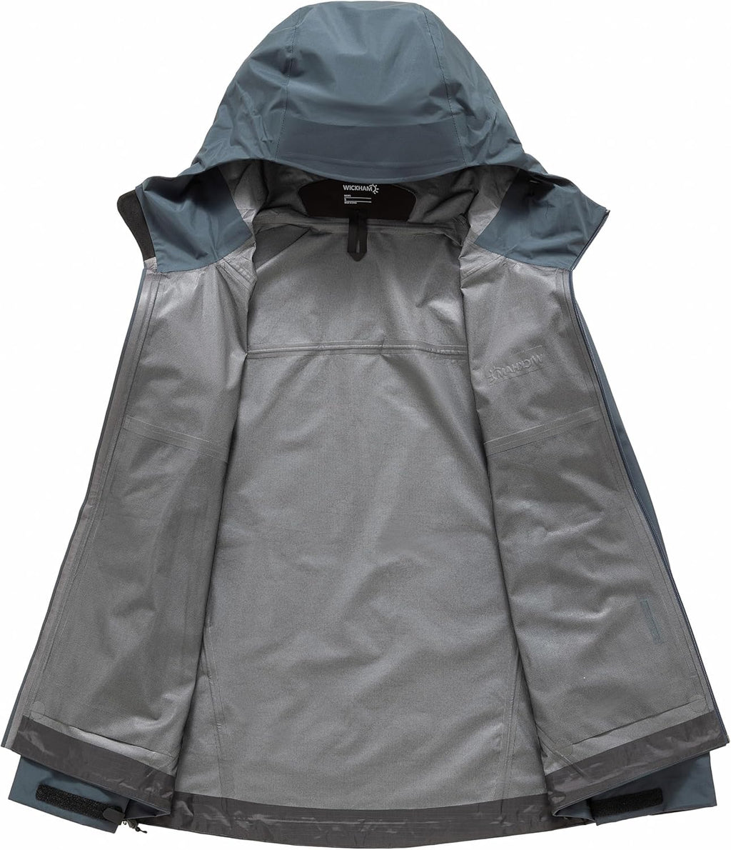 WICKHAM Men's High-performance Rain Jacket Outdoor Waterproof Windproof Coat fully Sealed Seams Shell for Expedition,Golf