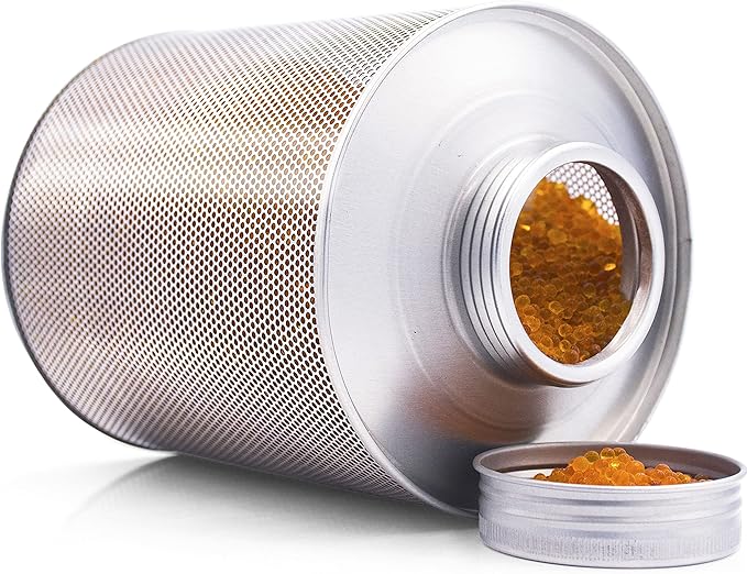 750 Grams 3 Pack Gun Safe Dehumidifier, Reusable Canister Desiccant Dehumidifier, Rechargeable 1.65 Lbs Indicating Silica Gel Orange To Green, Pack of 3