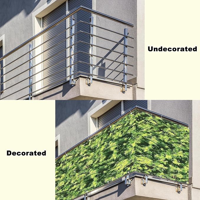 Balcony Privacy Screen 4.3' x 16.4' UV Protection Weather-Resistant Privacy - Image 8