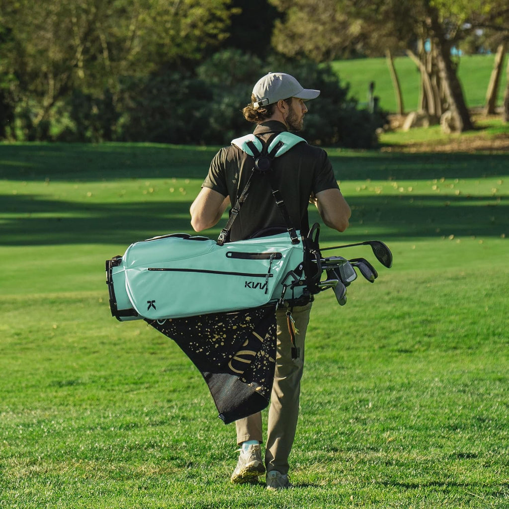 KVV Lightweight Golf Stand Bag with 7 Way Full-Length Dividers, 5 Zippered Pockets, Automatically Adjustable Dual Straps，Elegant Design