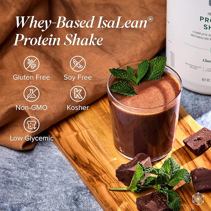 IsaLean Protein Shake - Complete Superfood Meal Replacement for Maintaining Healthy Weight and Lean Muscle Growth with 24 Vitamins and Minerals - 29.1 oz - 14 Meal Canister (Chocolate Mint) - Canister-FlexoryFit
