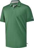 Mens Golf Shirt Short Sleeve Moisture Wicking Dry Fit Performance Solid Casual Pique Collared Golf Polo Shirts for Men