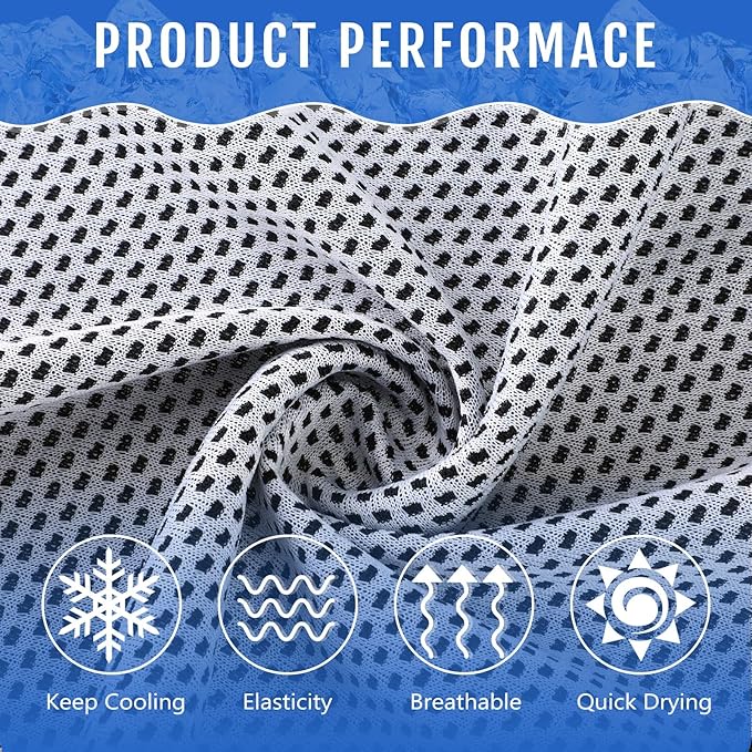 Hosuly 30 Pack Cooling Towels, 40"x12" Ice Breathable Soft Chilly Sweat Rag Microfiber Workout Rags for Gym Cooling Towels for Neck and Face for Yoga Golf Sport Running-FlexoryFit