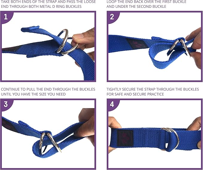Clever Yoga - 8 ft Yoga Strap for Exercise & Physical Therapy, Leg Stretching Strap Yoga Accessories & Stretching Equipment, Leg Stretcher for Women & Men, Home Workout Essentials-FlexoryFit