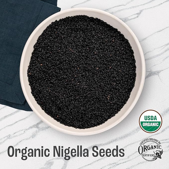 J Mac Botanicals, Organic Nigella Seeds (1 Pound), USDA Certified, black cumin seed, Nigella Sativa, Kalonji Seeds-FlexoryFit