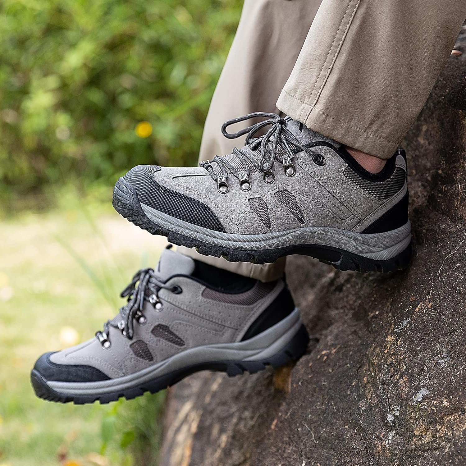 CC-Los Men's Waterproof Hiking Shoes Outdoor Comfortable Trekking Shoe Lightweight Working Sneaker