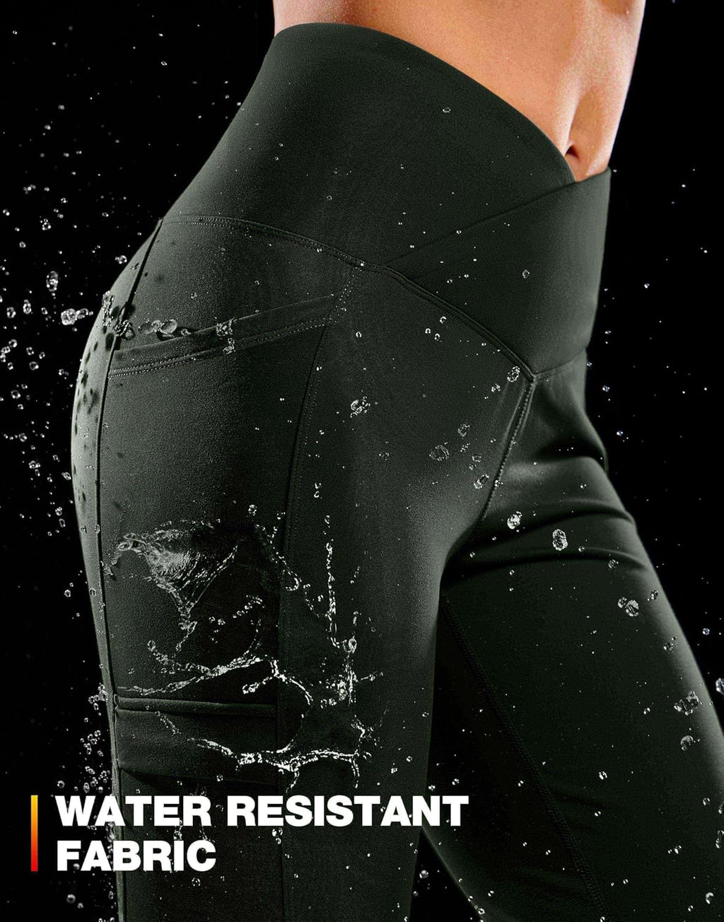 G Gradual Women's Fleece Lined Pants Water Resistant Winter Thermal Flare Leggings Hiking Snow Pants for Women 4 Pockets