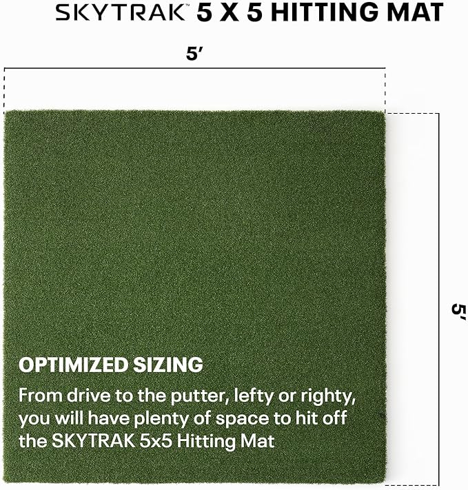 SkyTrak Golf Hitting Mat - 5' x 5' | Premium Feel, Realistic Turf, and Ultimate Stability