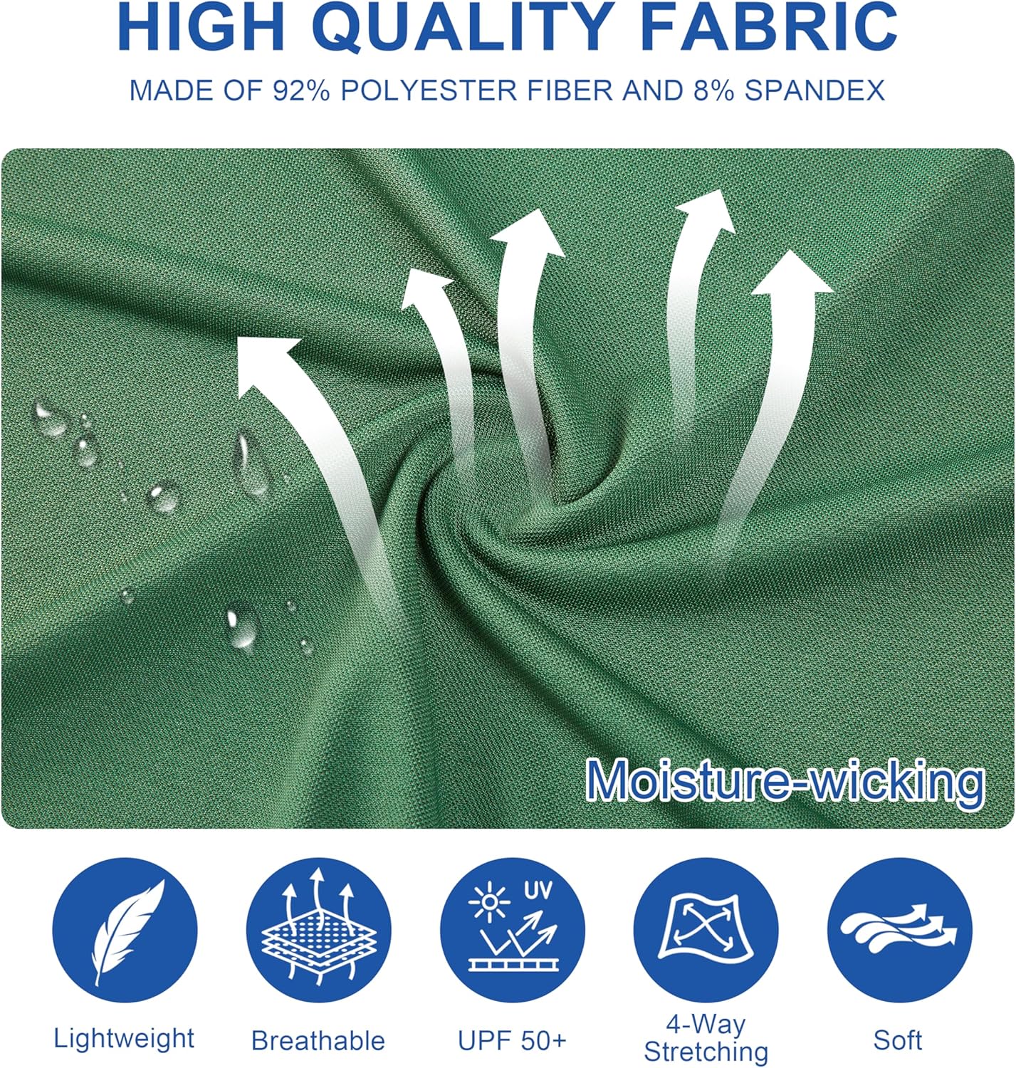 Mens Golf Shirt Short Sleeve Moisture Wicking Dry Fit Performance Solid Casual Pique Collared Golf Polo Shirts for Men