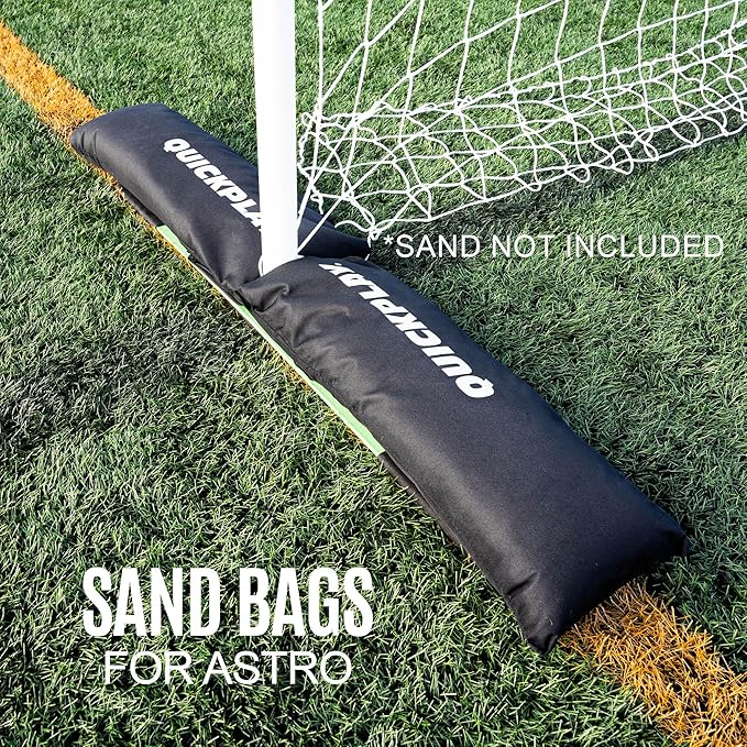 QUICKPLAY Pro Alu Training Frame - Flat Soccer Goal - Double-Sided Design - Durable Aluminum Construction - Base and Ground Stake for Multi-Surface - Available 2 Sizes Full Size Goal