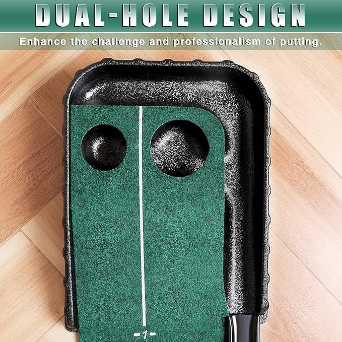 CHAMPKEY Golf Putting Green Indoor - Advanced Guides Golf Putting Mat - Enhance Putting Accuracy and Challenge