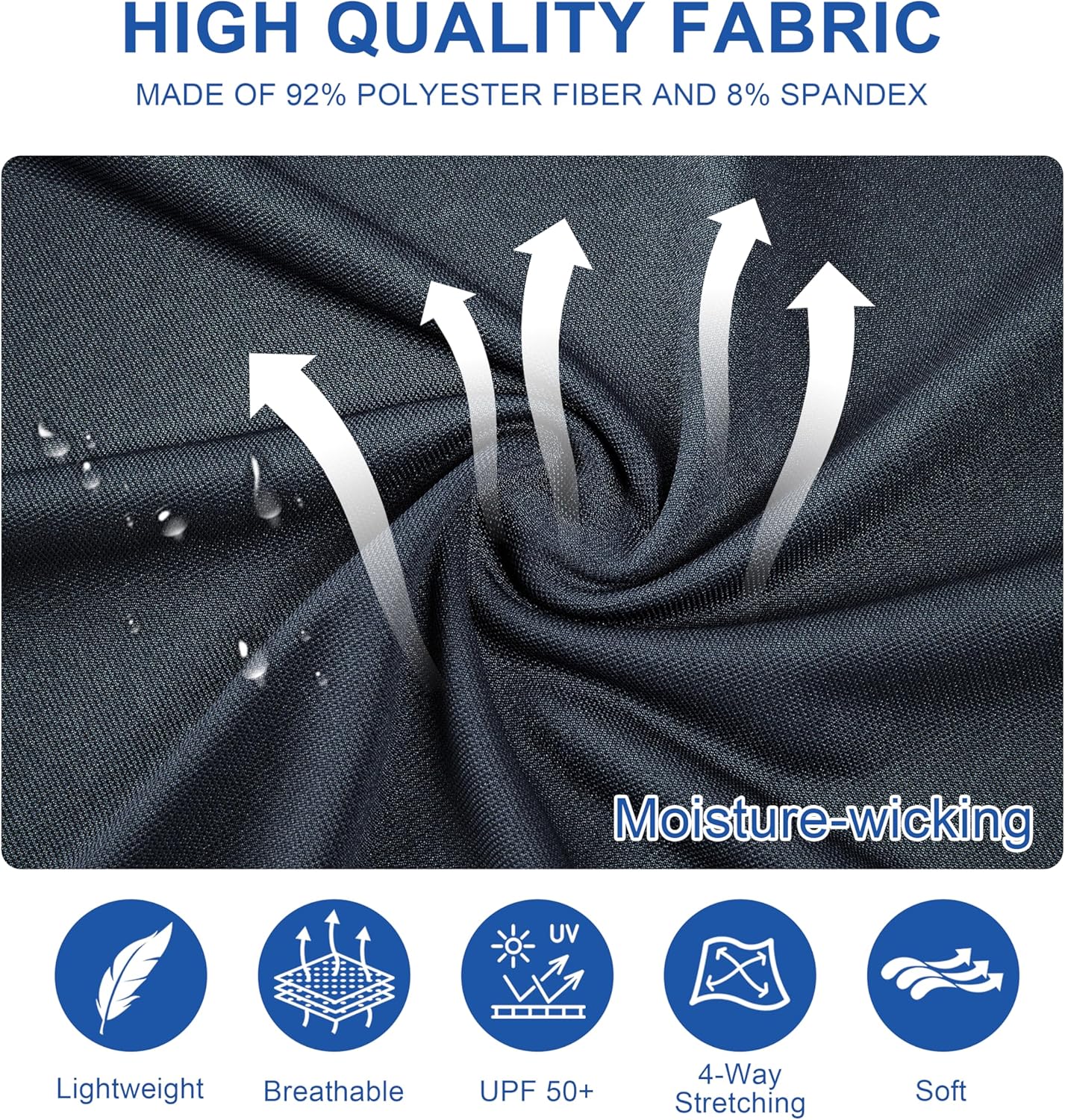 Mens Golf Shirt Short Sleeve Moisture Wicking Dry Fit Performance Solid Casual Pique Collared Golf Polo Shirts for Men