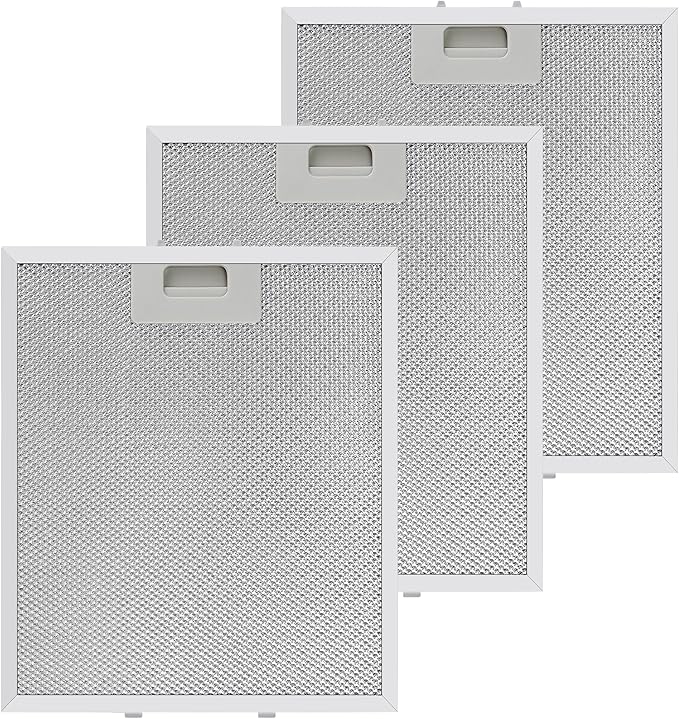 Updated W10169961A Range Hood Filter Replacement (3PCS) by Techecook, 5-Layer Aluminum Mesh Hood Grease Filter 10.5 x 12 Inch Fit for Whirlpool, Kitchen Aid, Jenn-Air Range Hoods