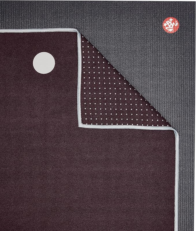 Manduka Yogitoes Yoga Towel – Rubber Grip Dots Non-Slip Bottom, Quick Dry Fitness Towel for Hot Yoga, Pilates, Exercise-FlexoryFit