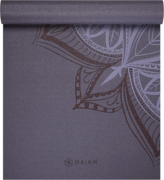Gaiam Yoga Mat - Premium 5mm Print Thick Non Slip Exercise & Fitness Mat for All Types of Yoga, Pilates & Floor Workouts (68" x 24" x 5mm)-FlexoryFit
