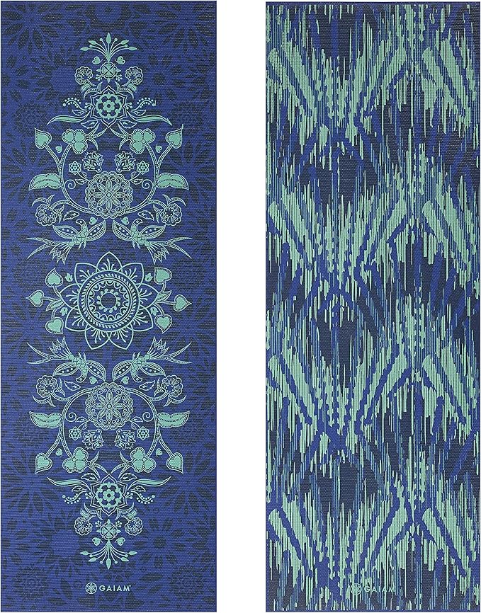 Gaiam Yoga Mat - Premium 6mm Print Reversible Extra Thick Non Slip Exercise & Fitness Mat for All Types of Yoga, Pilates & Floor Workouts (68" x 24" x 6mm Thick)-FlexoryFit