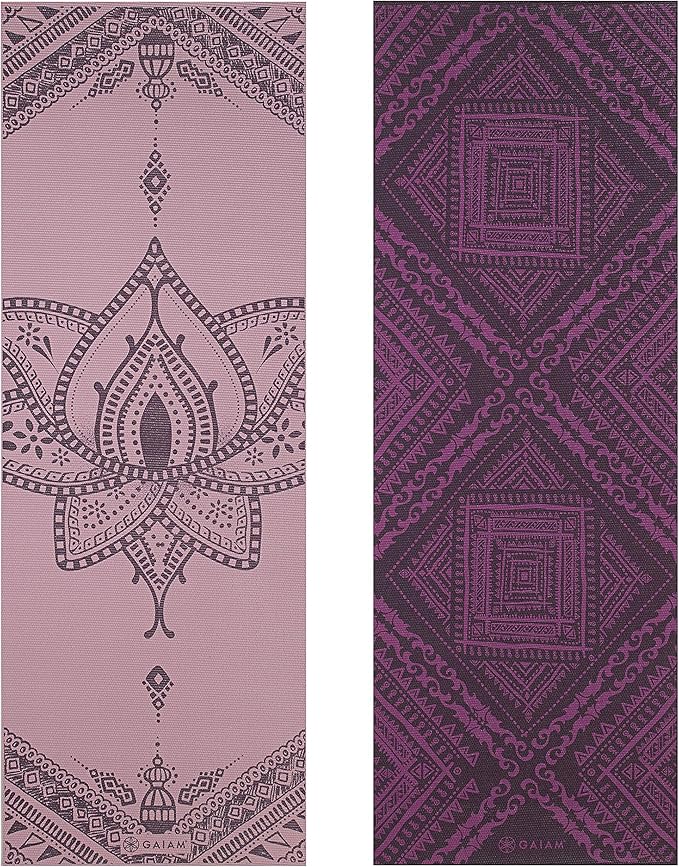 Gaiam Yoga Mat - Premium 6mm Print Reversible Extra Thick Non Slip Exercise & Fitness Mat for All Types of Yoga, Pilates & Floor Workouts (68" x 24" x 6mm Thick)-FlexoryFit