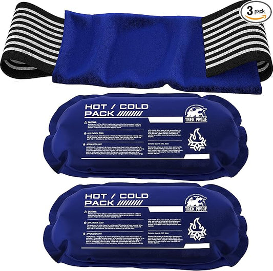 Ice Pack (3-Piece Set) – Reusable Hot and Cold Therapy Gel Wrap Support Injury Recovery, Alleviate Joint and Muscle Pain – Rotator Cuff, Knees, Back & More (3 Piece Set - Large)-FlexoryFit