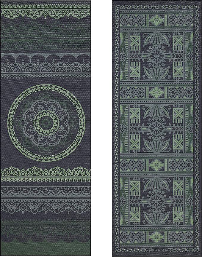 Gaiam Yoga Mat - Premium 6mm Print Reversible Extra Thick Non Slip Exercise & Fitness Mat for All Types of Yoga, Pilates & Floor Workouts (68" x 24" x 6mm Thick)-FlexoryFit