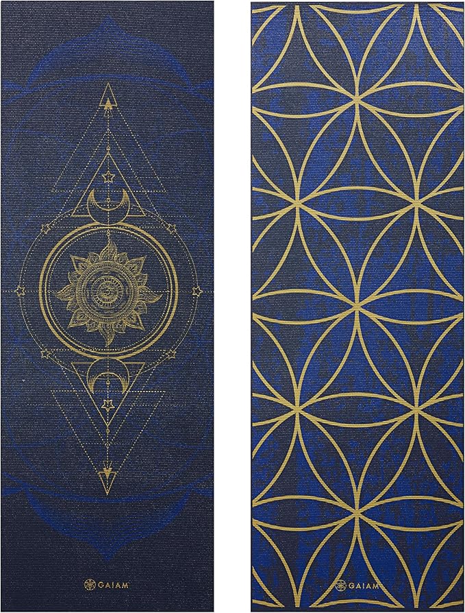 Gaiam Yoga Mat - Premium 6mm Print Reversible Extra Thick Non Slip Exercise & Fitness Mat for All Types of Yoga, Pilates & Floor Workouts (68" x 24" x 6mm Thick)-FlexoryFit