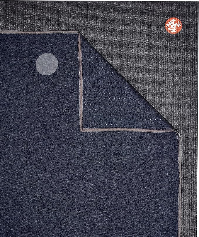 Manduka Yogitoes Yoga Towel – Rubber Grip Dots Non-Slip Bottom, Quick Dry Fitness Towel for Hot Yoga, Pilates, Exercise-FlexoryFit